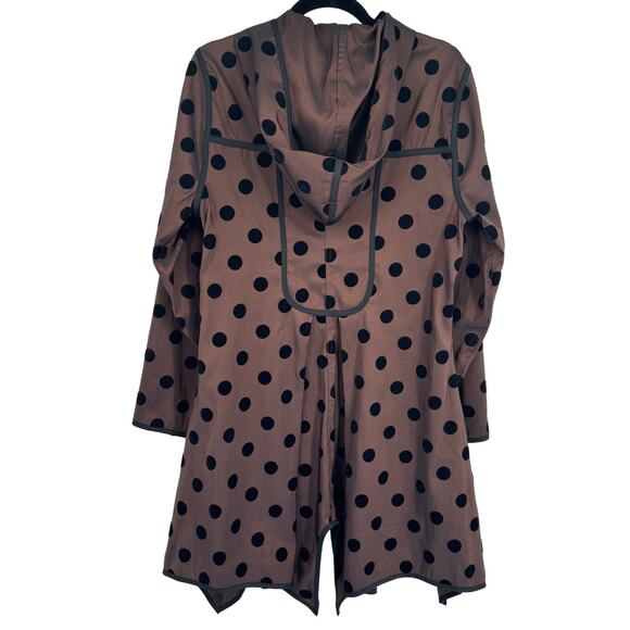 Mycra Pac Polka Dotted Long Sleeves Zip Front Rain Coat & Shoulder Bag Brown NWT - Picture 7 of 8